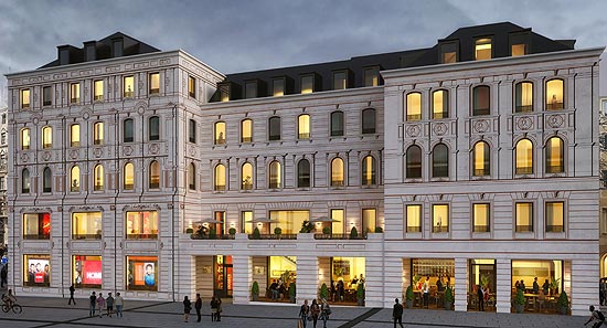 Die neue „FC Bayern Welt“ öffnet Ende 2020 in der Weinstraße im Zentrum von München